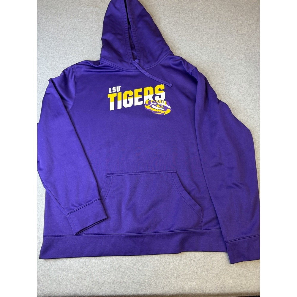 LSU Tigers Fanatics Mens XXL Purple Quick Slant Pullover Hoodie